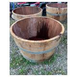 Whiskey Half-barrel planter