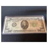 1934-A Green Seal Twenty Dollar Bill