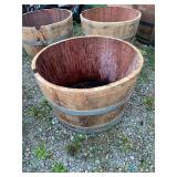 Whiskey Half-barrel planter