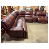 Leather 6 piece sectional with electric recliners