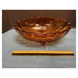 Indian glass footed centerpiece/ fruit bowl