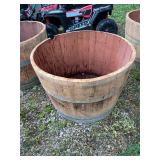 Whiskey Half-barrel planter