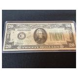 1934 Green Seal Twenty Dollar Bill