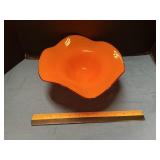Glass ruffled bowl