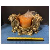 Lion design candle holder