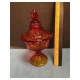 Indiana Glass lidded pedestal candy dish