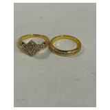 Gold toned bridal ring set size 8