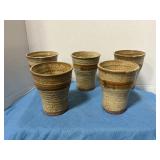 Stoneware cups 4 1/2' tall
