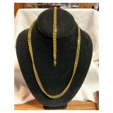 Gold toned necklace and bracelet