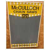 McCulloch chain saws metal chalkboard sign30'x19'