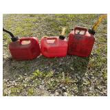 Three 1gal gas cans