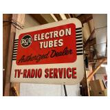 RCA porcelain double-sided flange sign 18'x14'