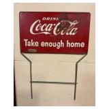 Coca-Cola masterack stake double-sided metal sign