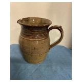 Salt glazed pottery pitcher, 6'tall