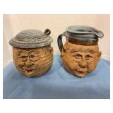 Folk art pottery cream&sugar