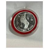 2009 Christmas wishes, 1Troy ounce silver round