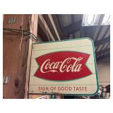 Vintage Coca-Cola metal  flange sign 18'x15'