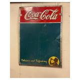 Vintage Coca-Cola menu metal sign 27'x19 1/2'