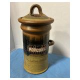 Salt glazed stoneware popcorn holder