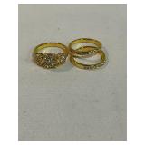 Gold Toned bridal ring set size 8