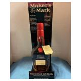 Makers Mark Personalized gift bottle in display