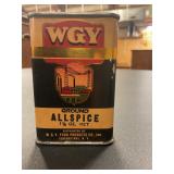 Vintage memorabilia advertising WGY Allspice tin