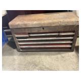 Metal toolbox six drawers w/open top