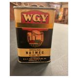 Vintage memorabilia advertising WGY nutmeg  tin