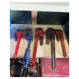 Assorted pipe wrenches
