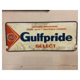 Vintage Gulf double sided porcelain sign 23'x91/2'