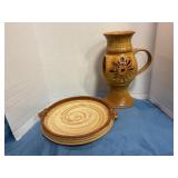 Pottery candle burner /10' plate