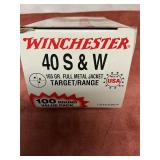 Winchester 40 S&W 165gr FMJ 100 rnd pack