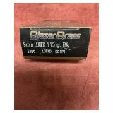 Blazer Brass 9mm Luger 115 gr 50 rds
