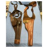 Vintage leather shoulder holsters