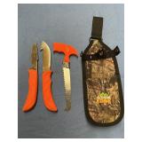 Hunting knives and Saw with belt case
