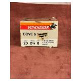 Winchester Dove and quail 20 gauge 8 shot 20 shell