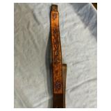 Leather gun strap engraved name Steven