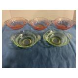 Uranium glass fruit/dessert bowls
