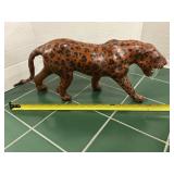 Leather wrapped Leopard statue 7ï¿½ tall
