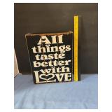 Freestanding wood sign