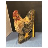 Rooster figurine carved wood