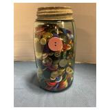 Mason jar of buttons quart size