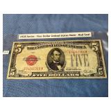 1928 Five Dollar United States Note Red Seal