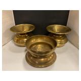 Vintage Brass Spittoons 3 total