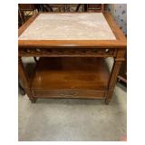 Marble top side table w/ drawer 28ï¿½x 28ï¿½