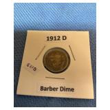 1912-D Silver Barber Dime