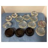 Vintage glass furniture leg coasters