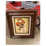 Painted canvas of clown by O Hammer 15ï¿½ x 17ï¿½