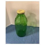 Vintage Shedds Lady Betty green glass 40oz bottle