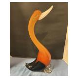 Unmarked Murano Art Glass swan. 16ï¿½ T
